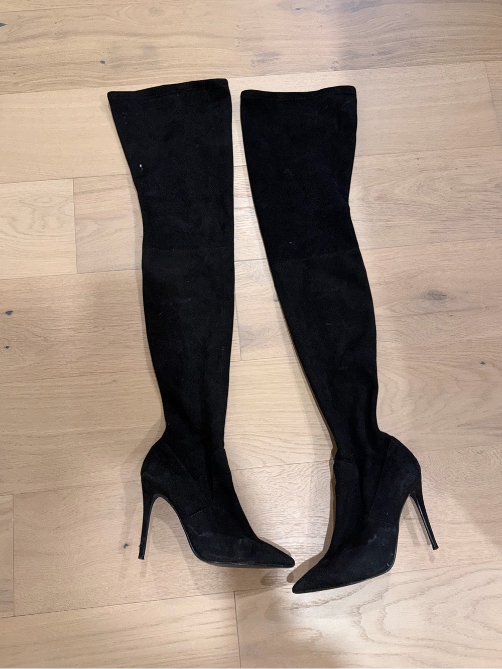 Black thigh high boots
